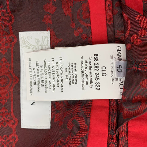 VERSACE COLLECTION Size 40 Red Cotton Notch Lapel Sport Coat