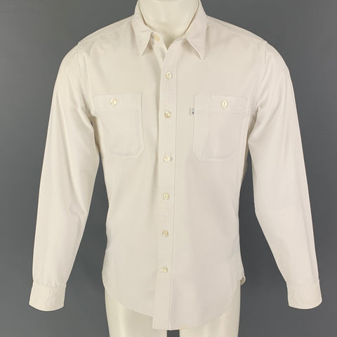 LEVI'S Size M White Cotton Button Up Long Sleeve Shirt