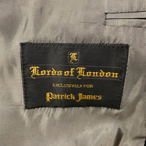 PATRICK JAMES Size 46 Black Cashmere Single Breasted Sport Coat