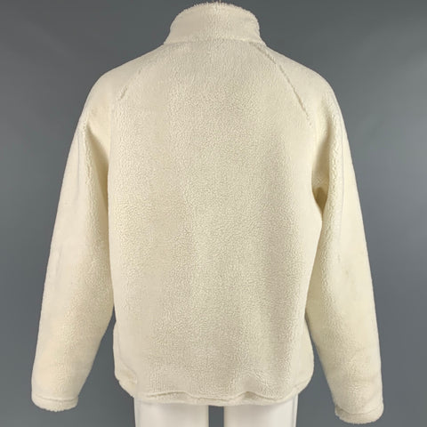 FILA Size M White Polyester 1/4 Zip Jacket