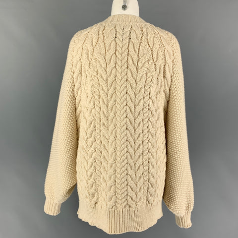 MR.MITTENS Size One Size Beige Wool Oversized Cardigan