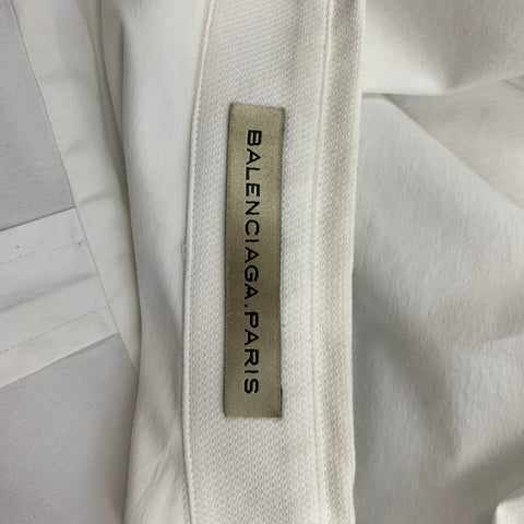 BALENCIAGA Size S White Cotton Blend French Cuff Long Sleeve Shirt