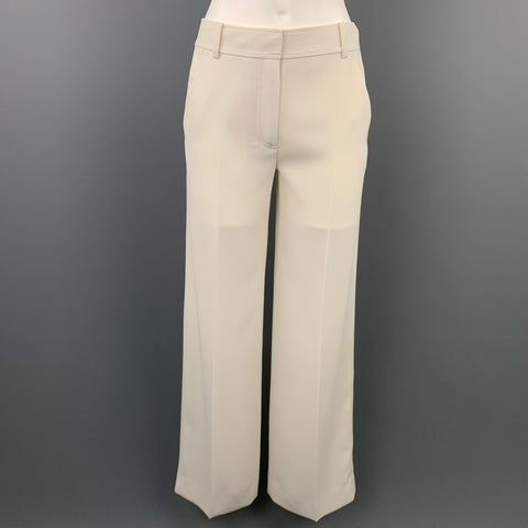 ALEXANDER WANG Taille 0 Pantalon habillé à jambe large en crêpe blanc cassé