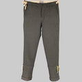 A pair of KENNETH FIELD casual pants in gray, featuring narrow leg design, adjustable side tie details, and a zip fly closure.