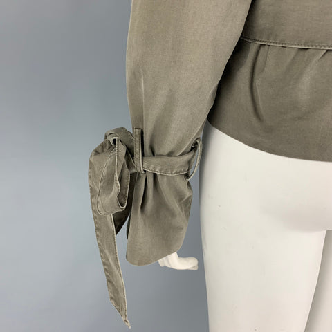 ANINE BING Size L Olive Cotton Belted Jacket