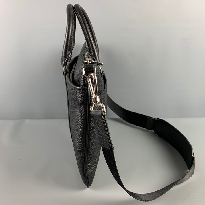 BALLY Black Pebble Grain Leather Shoulder Bag