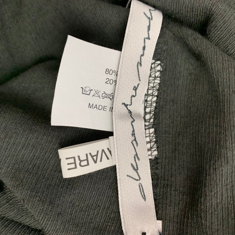 ALESSANDRO Size 4 Charcoal Ribbed Cotton / Linen Dress