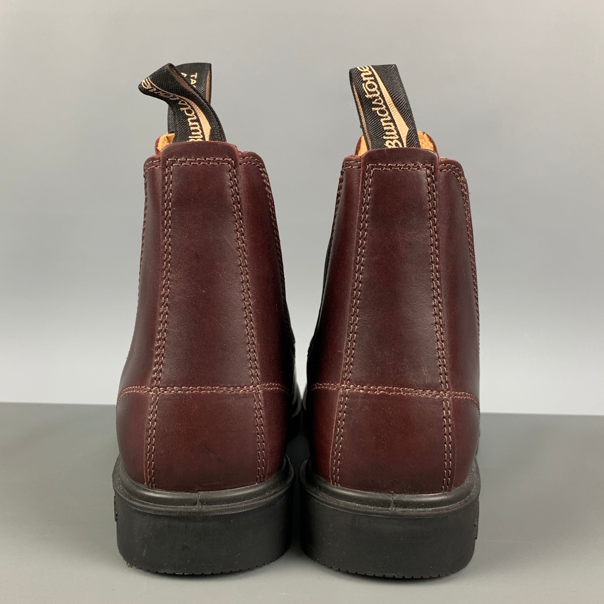 BLUNDSTONE Size 11 Burgundy Solid Leather Boots Sui Generis