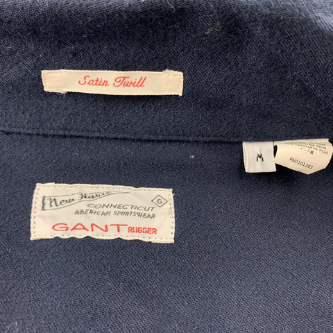 GANT RUGGER Size M Navy Cotton Asymmetrical Zip Up Long Sleeve Shirt
