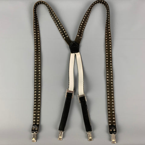 DSQUARED2 Black Studded Leather Suspenders