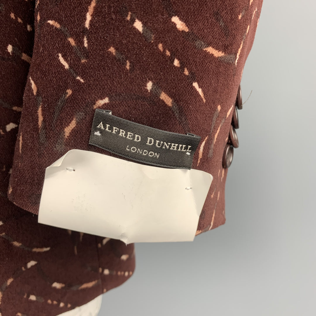 ALFRED DUNHILL Talla 40 Abrigo deportivo regular de terciopelo de algodón con estampado burdeos