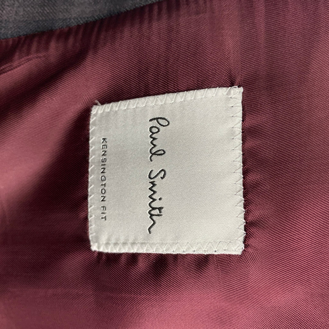 PAUL SMITH Size 42 Regular Black Purple Plaid Wool Notch Lapel Suit
