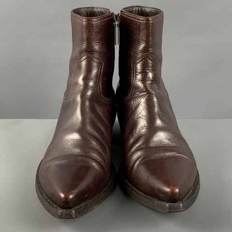 SAINT LAURENT Size 11 Brown Western Boots