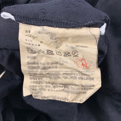 COMME des GARCONS Vestido con cinturón de poliéster floral jacquard azul marino talla M