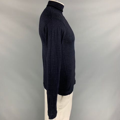 45rpm Size L Navy Knitted Cotton Turtleneck Pullover