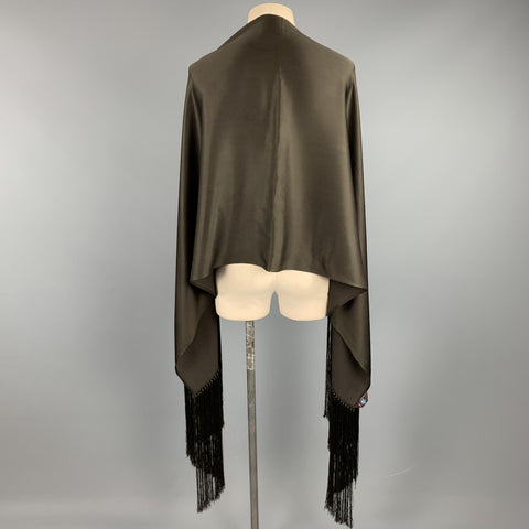 JOHN GALLIANO Solid Brown Fringe Scarf