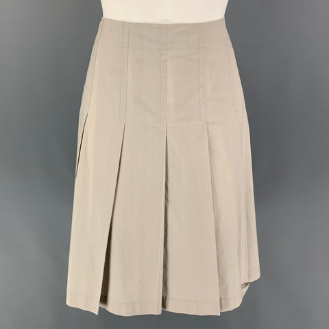 MARNI Size 4 Light Gray Cotton Plaid Skirt