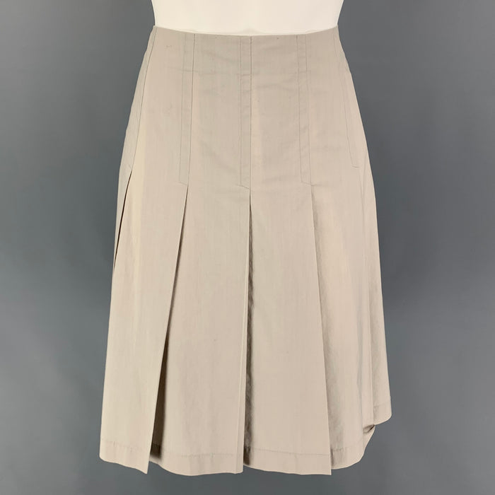 MARNI Size 4 Light Gray Cotton Plaid Skirt