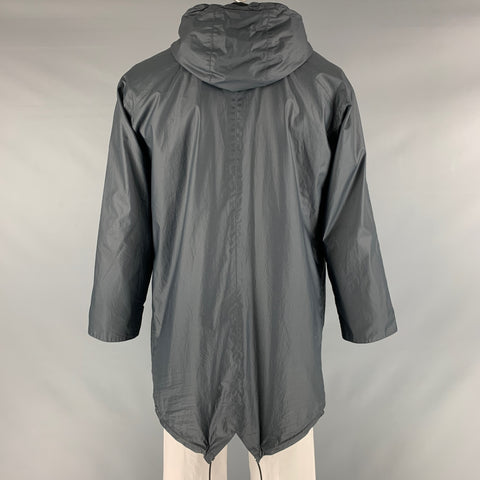 LOUIS VUITTON Taille 42 Manteau en coton enduit uni noir marine