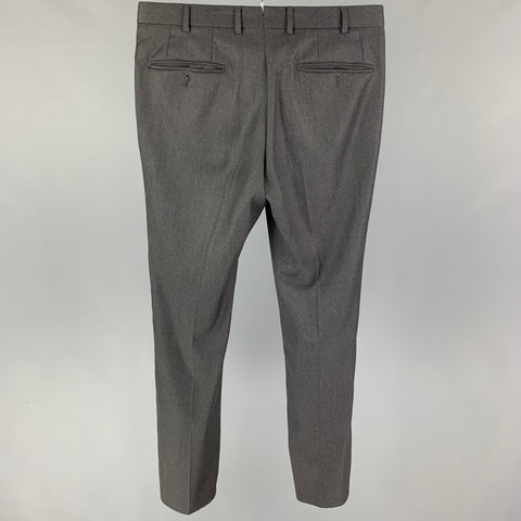 ISAIA Size 32 Dark Gray Lana Wool Dress Pants