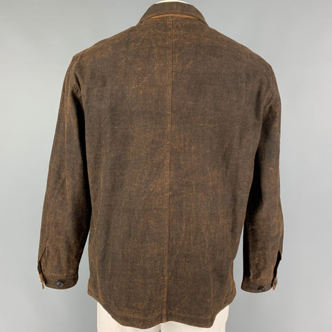 BEAUGAN Size M Brown Rust Distressed Cotton Worker Jacket