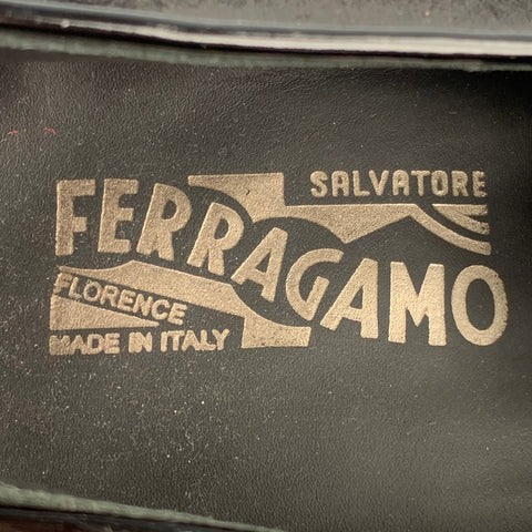 SALVATORE FERRAGAMO Size 11 Black Velvet Slip On Loafers
