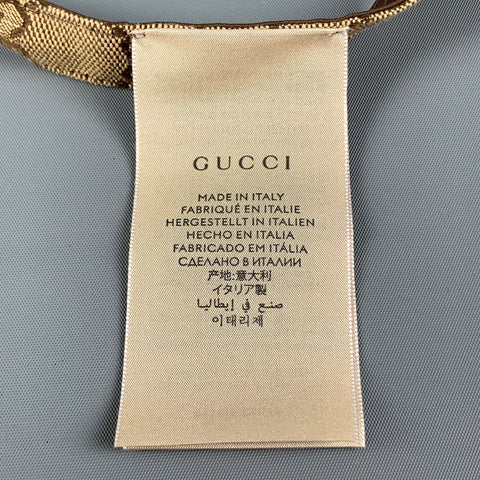 GUCCI Size XL Tan Brown Monogram Canvas Reversible Bucket Hat