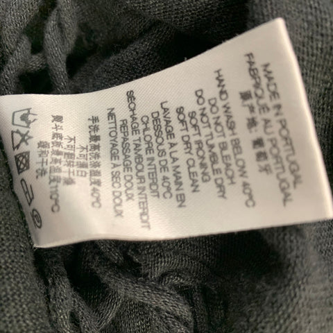 IRO Size XS Black Braided Linen Crew-Neck T-shirt