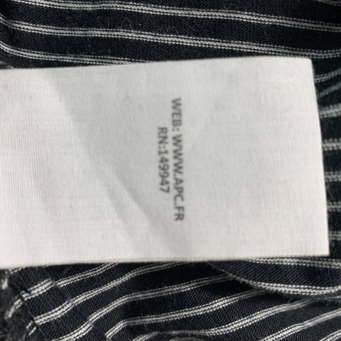 A.P.C. Size M Black & White Striped Cotton Short Sleeve T-shirt