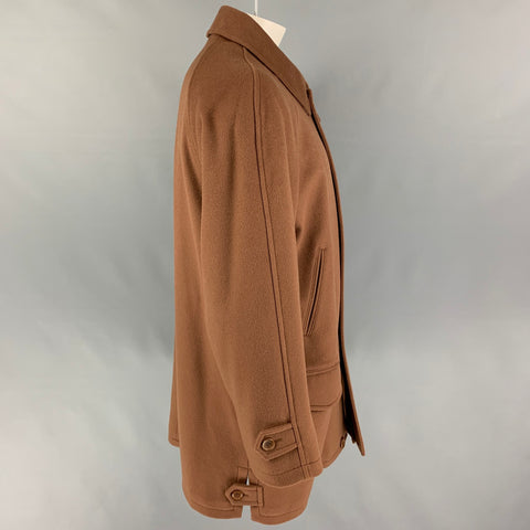 BURBERRY LONDON Size XL Brown Not Listed Zip & Buttons Coat