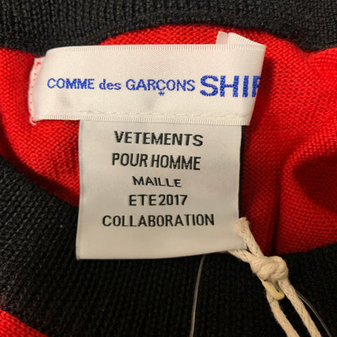 VETEMENTS X CDG SS17 Gay Flag Size M Multi-Color Wool Crew-Neck Pullover