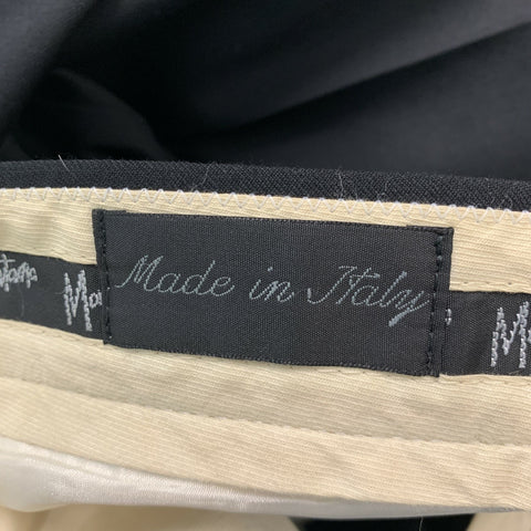 CLAUDE MONTANA Size 32 Black Solid Wool Zip Fly Dress Pants