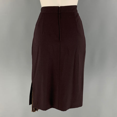 GIANFRANCO FERRE Size 6 Brown Wool Pencil Skirt