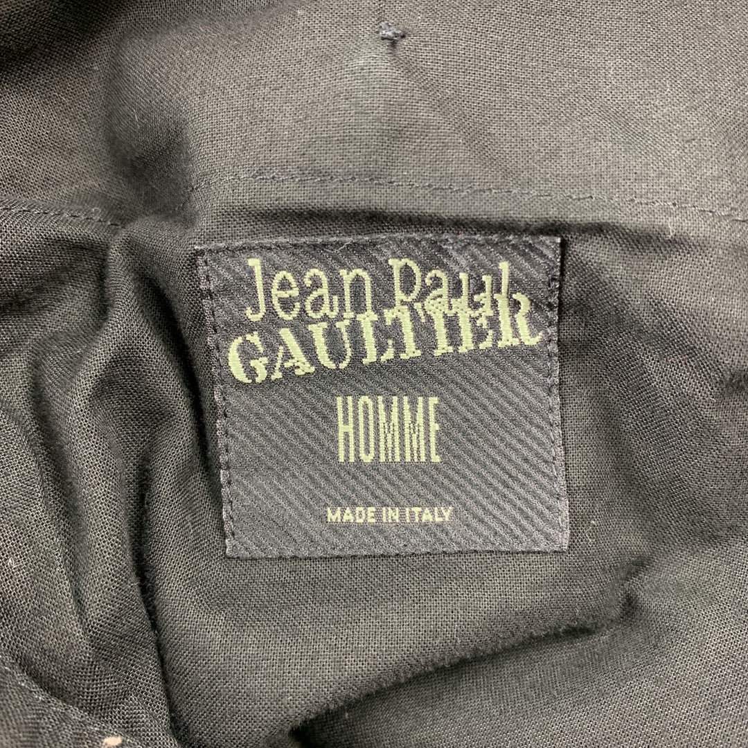 JEAN PAUL GAULTIER Size 38 Black Lana Wool / Silk Zip Fly Dress Pants