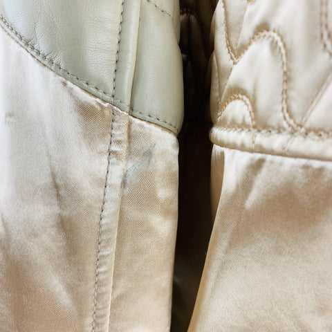 TOM FORD Size 8 Beige Viscose Quilted Biker Jacket
