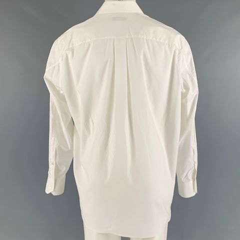 VALENTINO Size S White Floral Cotton Button Up Long Sleeve Shirt