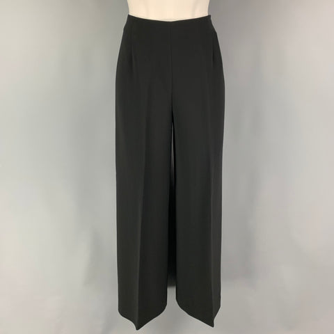 VALENTINO Size 8 Black Viscose Blend Wide Leg Dress Pants