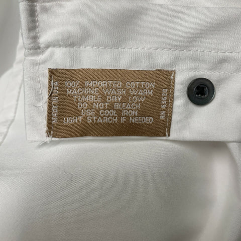 GITMAN BROS Size L White Solid Cotton Tuxedo  Long Sleeve Shirt