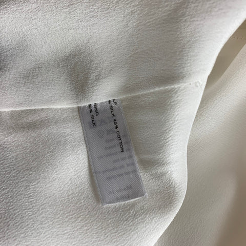 CAROLINA HERRERA Size 12 Black & White Print Silk / Cotton A-Line Dress