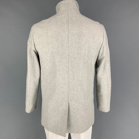 THEORY Size L Light Grey Heather Virgin Wool Cashmere Jacket