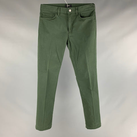 THEORY Size 30 Green Cotton  Elastane Zip Fly Casual Pants