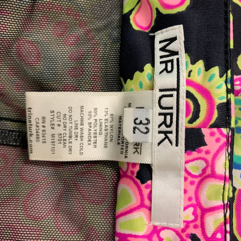 M. TURK Taille 32 Maillot de bain en nylon élasthanne multicolore Paisley rose