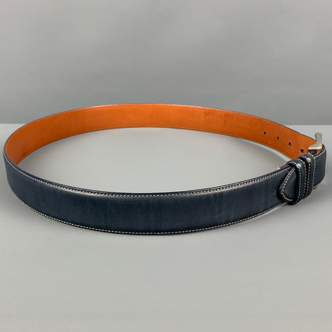 STEFANOBI Size 38 Navy Leather Belt