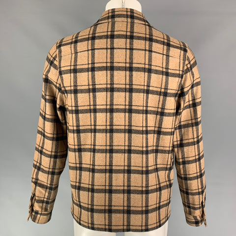 PS by PAUL SMITH Size M Tan & Black Plaid Wool / Polyamide Jacket