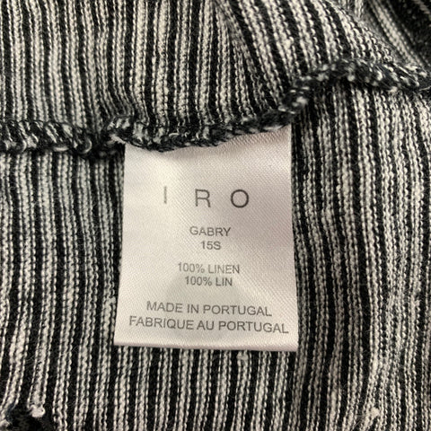 IRO Size XS Black White Stripe Linen Gabry T-shirt