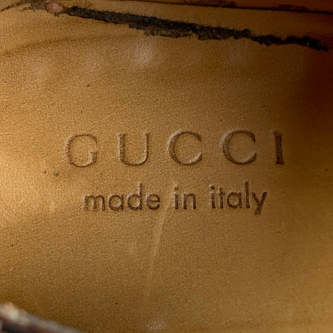GUCCI Size 8.5 Brown Ombre Leather Lace Up Shoes