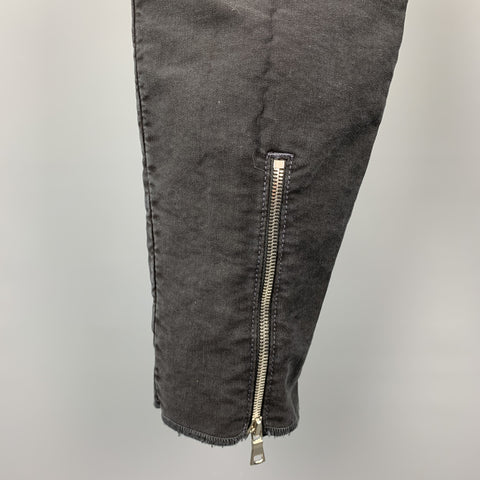RtA Size 33 Black Washed Cotton Blend 32 Cargo Pockets Casual Pants