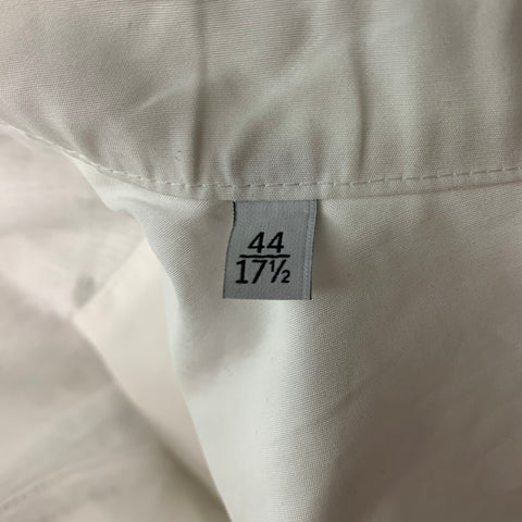 VALENTINO Size 34 White Guipure Cotton Collarless Long Sleeve Shirt