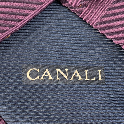 CANALI Cravate en soie côtelée violette