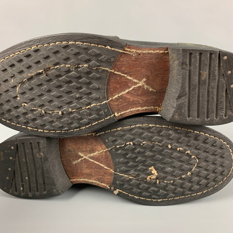 TIMBERLAND Talla 8.5 Botas con cordones de cuero desgastado marrón pizarra